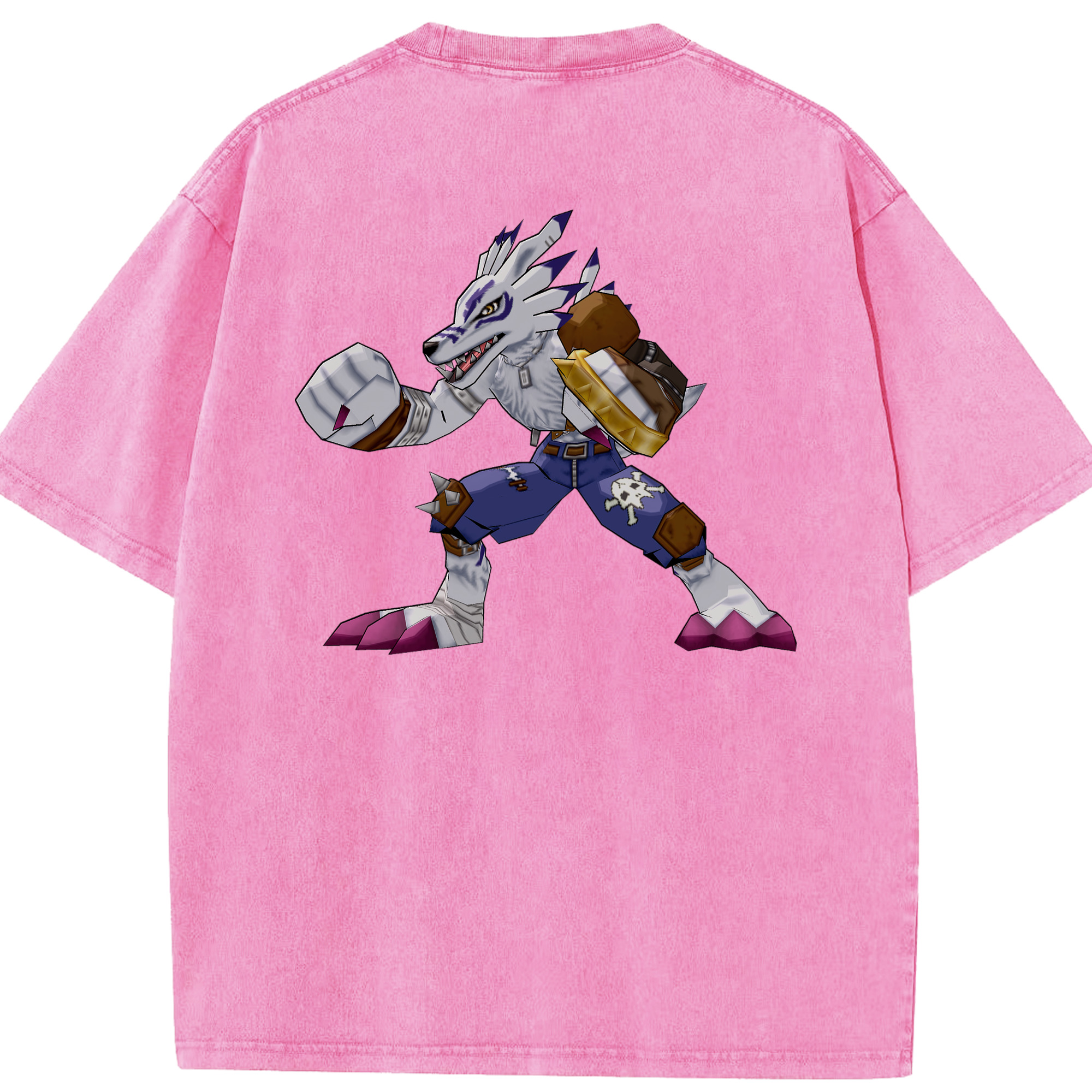 （画像用） Digimon デジタルモンスター/デジモン 綿100% ヴィンテージ風 半袖Tシャツ（背面プリント）